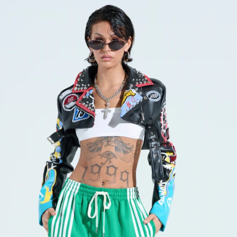 Label Phoenix Ultra Crop Moto Jacket - Picture 2 of 9